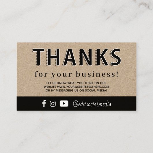 Bedankt voor uw Visitekaartje (Voorkant)