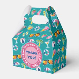 Bedankt voor uw voorkeur kustpatroon monogram Blau Bedankdoosjes