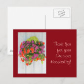 Bedankt voor uw vriendelijke gastvrijheid! briefkaart (Voorkant / Achterkant)