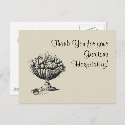 Bedankt voor uw vriendelijke gastvrijheid! briefkaart (Voorkant / Achterkant)