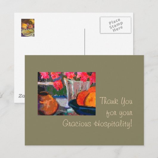 Bedankt voor uw vriendelijke gastvrijheid! briefkaart (Voorkant / Achterkant)