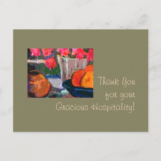Bedankt voor uw vriendelijke gastvrijheid! briefkaart (Voorkant)