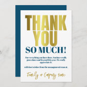 Bedankt voor uw waardering Goudblauwe Bedankt (Voorkant / Achterkant)