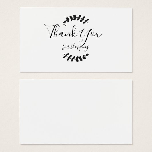 Bedankt voor uw winkelkaart visitekaartje (Voorkant /achterkant)