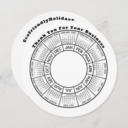 Bedankt voor uw zakelijke agenda Kaart (Voorkant / Achterkant)