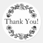 Bedankt voor uw zakelijke bloemenkrans ronde sticker (Voorkant)