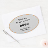 Bedankt voor uw zakelijke Connect & Follow Ovale Sticker (Envelop)