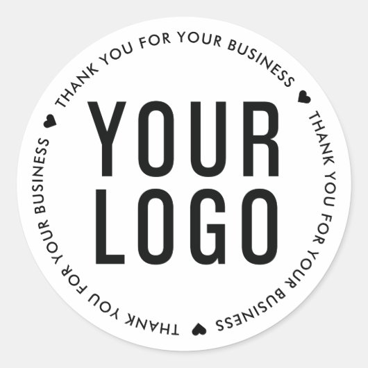 Bedankt voor uw zakelijke Logo Custom White Ronde Sticker (Voorkant)