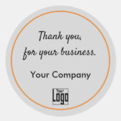 Bedankt voor uw zakelijke Logo Ronde Sticker (Voorkant)