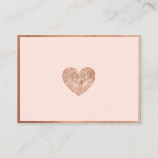 Bedankt voor uw zakelijke Roos Gold Heart Pink Klantenkaartje (Voorkant)