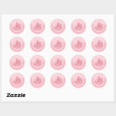 Bedankt voor uw zakelijke roze bakkerijgebak ronde sticker (Vel)