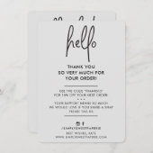 BEDANKT VOOR UW ZAKEN moderne hallo lichtgrijs zwa (Voorkant / Achterkant)