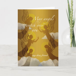 Bedankt voor Vriendschap Vriend en Engelen Vliegen Kaart