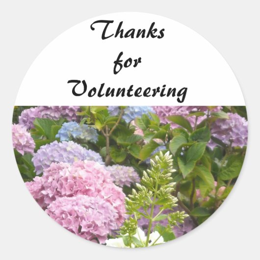 Bedankt voor vrijwilligerswerk ronde sticker (Voorkant)