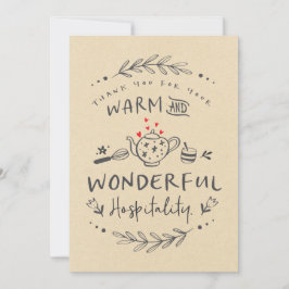 Bedankt voor Warm en Wonderful Hospitality Kaart