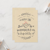Bedankt voor Warm en Wonderful Hospitality Kaart (Voorkant / Achterkant in situ)
