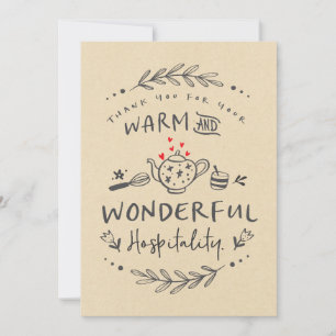 Bedankt voor Warm en Wonderful Hospitality Kaart
