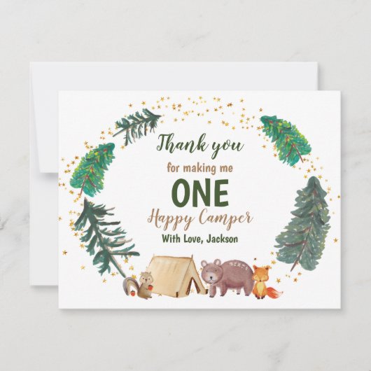 Bedankt voor Waterverf Happy Camper Birthday (Voorkant)