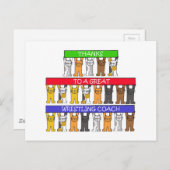 Bedankt voor Wrestling Coach Briefkaart (Voorkant / Achterkant)