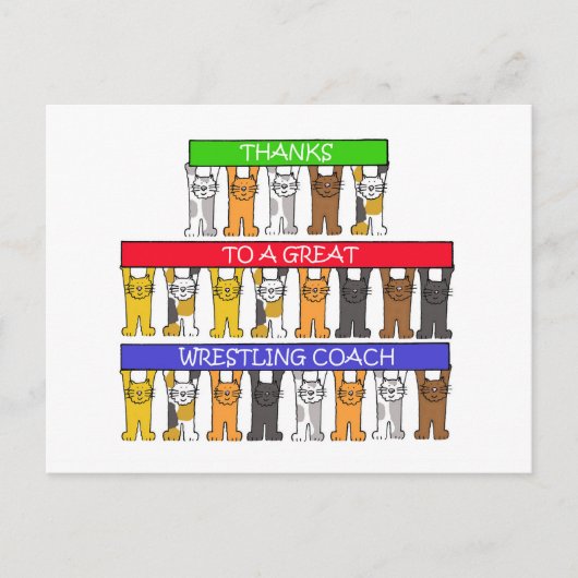 Bedankt voor Wrestling Coach Briefkaart (Voorkant)