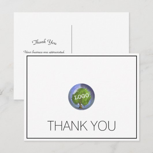 Bedankt voor zakelijk logo briefkaart (Voorkant / Achterkant)