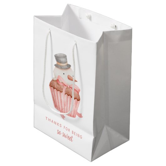 Bedankt voor zoete Snowman Cadeautas (Voorkant Gekanteld)