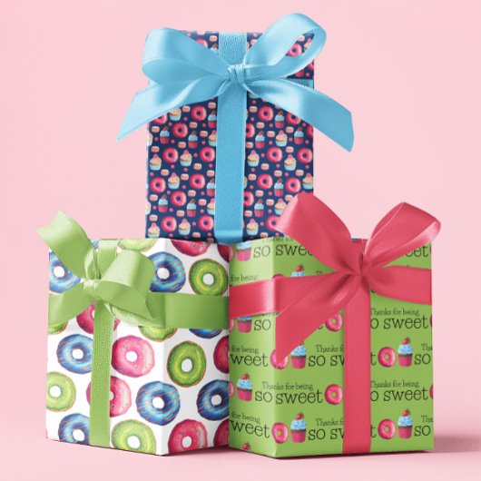 Bedankt voor zoete werkbladen inpakpapier vel