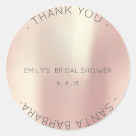 Bedankt Vrijgezellenfeest Pink Rose Pearly Champla Ronde Sticker