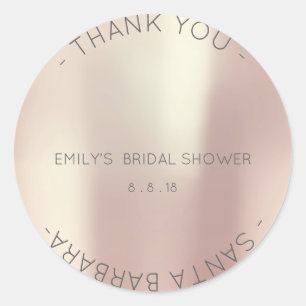 Bedankt Vrijgezellenfeest Pink Rose Pearly Champla Ronde Sticker
