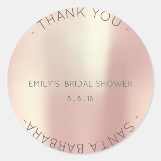 Bedankt Vrijgezellenfeest Pink Rose Pearly Champla Ronde Sticker (Voorkant)