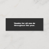 "Bedankt" Vrijwillige appreciatie Gift Mini Visitekaartje (Achterkant)