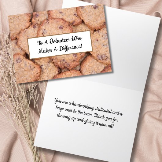 Bedankt vrijwilliger chocoladestukjeskoekjes