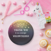 Bedankt vrijwilligers met strijklichten papieren bordje (Feest)