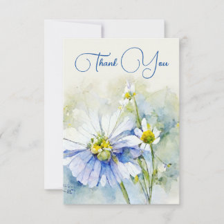 Bedankt watercolor bloemen kaart
