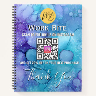 Bedankt Watercolor Zakelijk Instagram Qr Code Notitieboek
