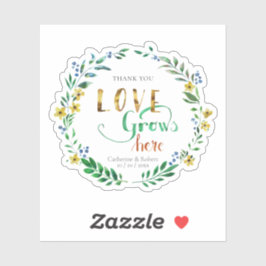 Bedankt Waterverf Floral Wreath Sticker