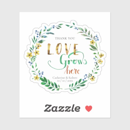 Bedankt Waterverf Floral Wreath Sticker (Vel)