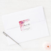 Bedankt Waterverf Flowers Hand Script Sjabloon Vierkante Sticker (Envelop)