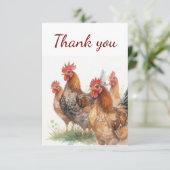 Bedankt Waterverf kippen (Staand voorkant)