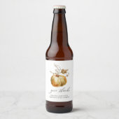 Bedankt Waterverf pompoen Thanksgiving geven Bier Etiket (Voorkant)