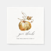 Bedankt Waterverf pompoen Thanksgiving geven Servet (Voorkant)