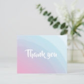 Bedankt Waterverf Roze Blauw Briefkaart (Staand voorkant)