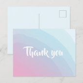 Bedankt Waterverf Roze Blauw Briefkaart (Voorkant / Achterkant)