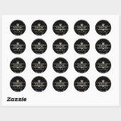 Bedankt Web Boutique Shop Royal Crown Black Ronde Sticker (Vel)