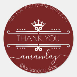 Bedankt Web Boutique Shop Royal Crown Ruby Ronde Sticker