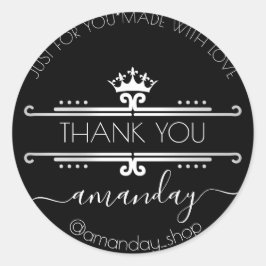 Bedankt Web Boutique Shop Royal é Black Crown Ronde Sticker