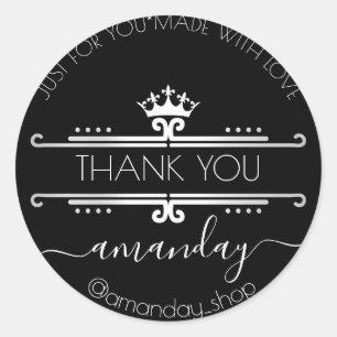 Bedankt Web Boutique Shop Royal é Black Crown Ronde Sticker
