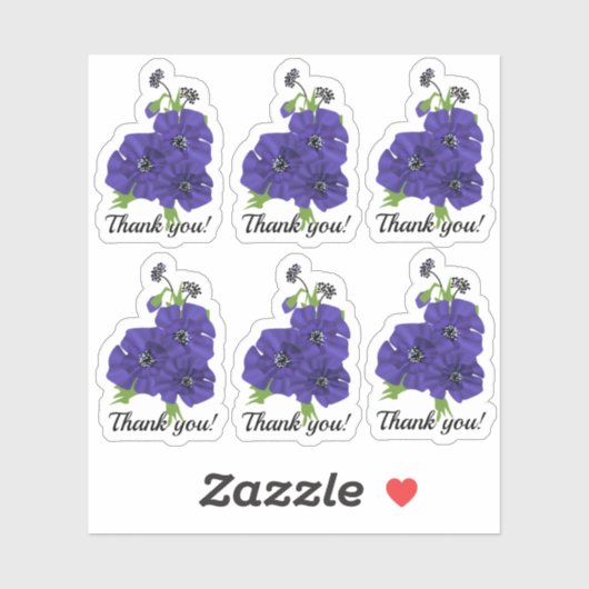 Bedankt!Weddenstickers, bloemstickers Sticker (Vel)