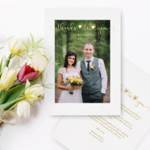 Bedankt Wedding Golden Heart Whimsical-script