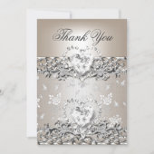 Bedankt Wedding Silver Cream Diamond Heart (Voorkant)